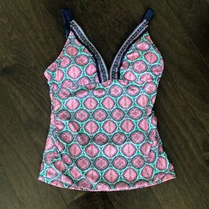 Cabana Life Tankini bathing Suit top L